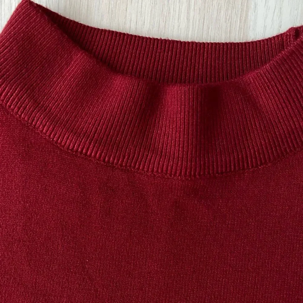 XRAY Jeans Men’s Dark Red Mock Neck Sweater, Size L